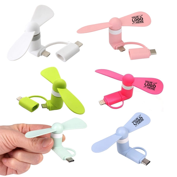 2 in 1 Mini USB Cellphone Fan