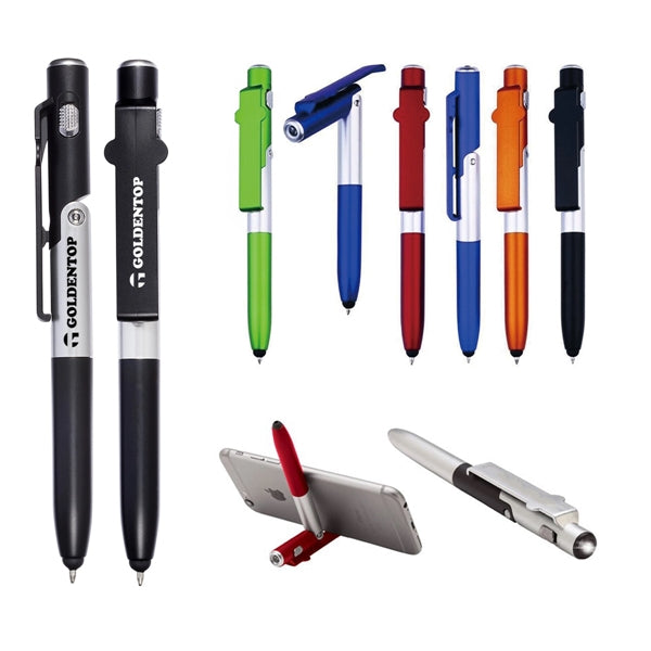 4-in-1 Stylus Pen w/ Phone Stand & LED Light