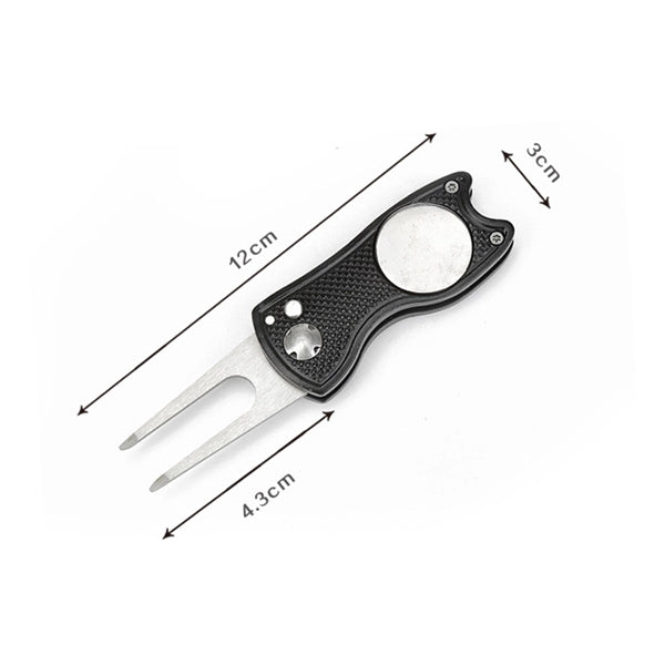 Foldable Golf Divot Tool with Pop-up Button