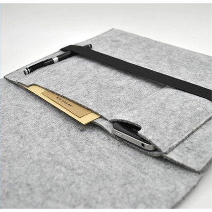 Felt Laptop Sleeve w/ Flip Closure & Three Compartments