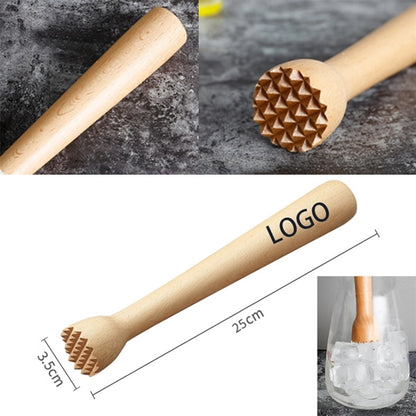 9.8" Wood Cocktail Muddler Ice Crusher