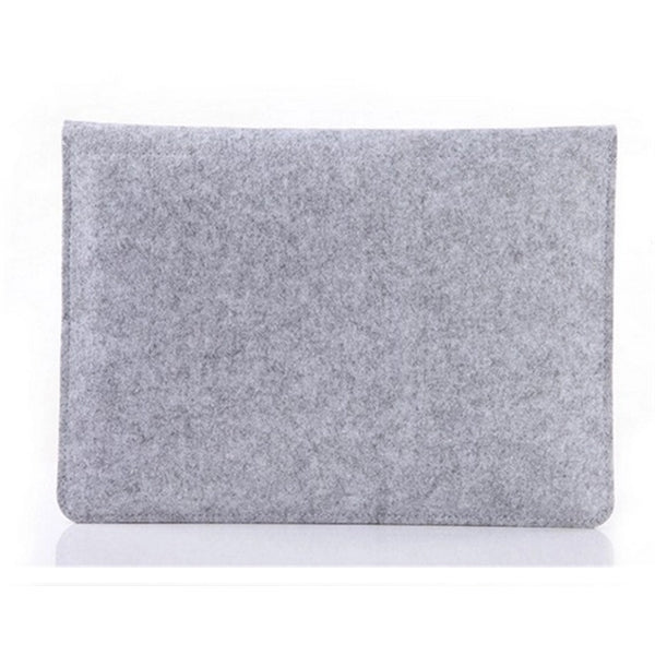 Clamshell Felt Laptop Sleeve w/Button Closure & Zipper Pouch