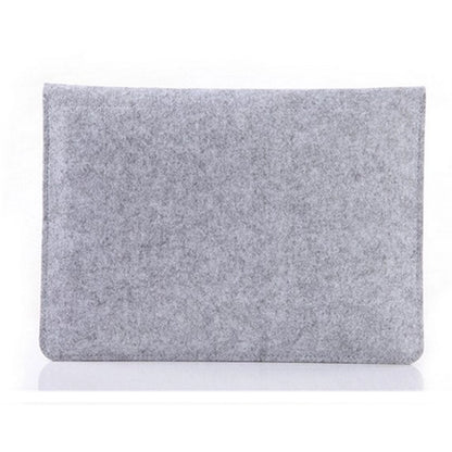 Clamshell Felt Laptop Sleeve w/Button Closure & Zipper Pouch