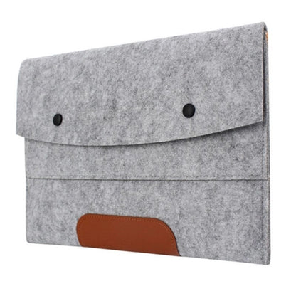 Clamshell Felt Laptop Sleeve w/ Two Compartments