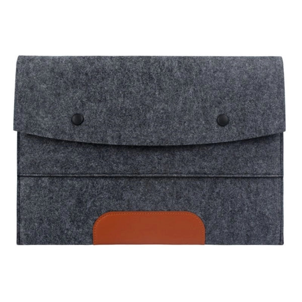 Clamshell Felt Laptop Sleeve w/ Two Compartments