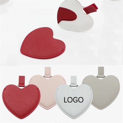 MOQ 50pcs Heart Shape cosmetic mirror with PU case