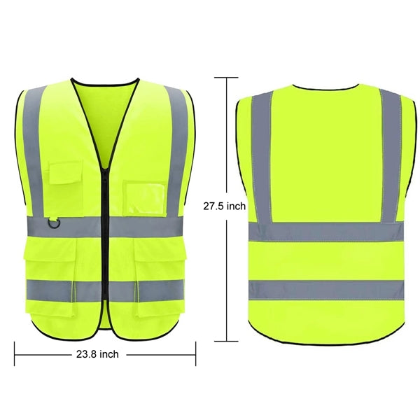 Reflective Safety Vest with Pockets