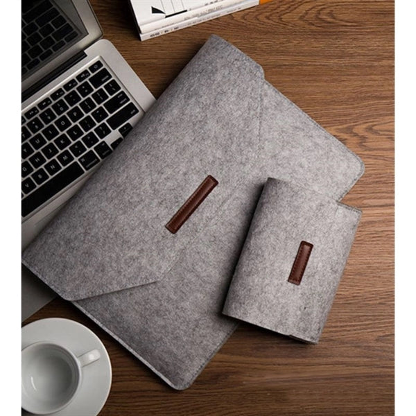 Two-in-One Felt Laptop Sleeve w/ Velcro Closure & Kit Box