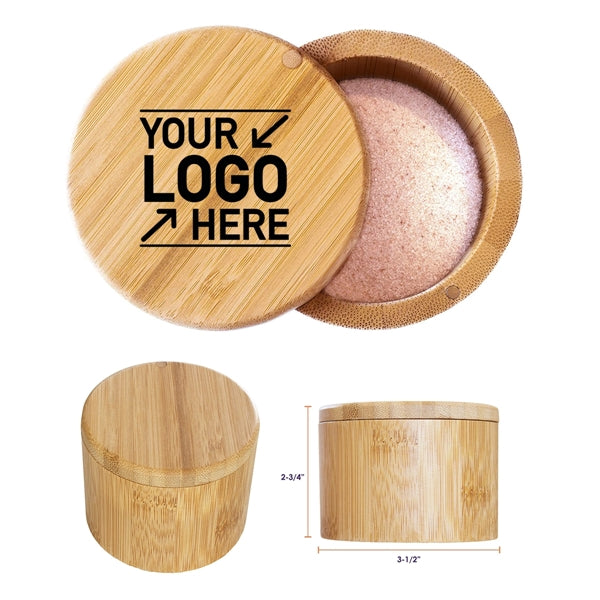 Bamboo Salt Box with Magnetic Swivel Lid