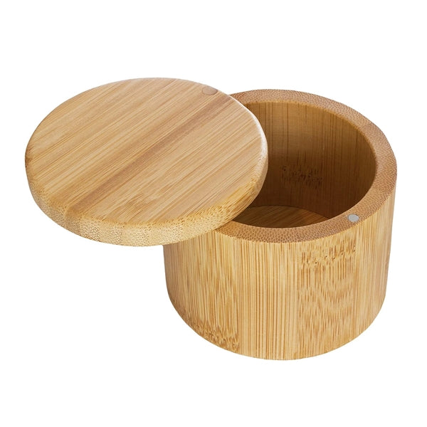 Bamboo Salt Box with Magnetic Swivel Lid