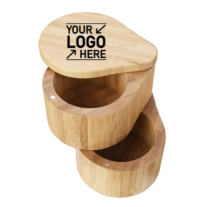 Two Tiered Bamboo Salt Box