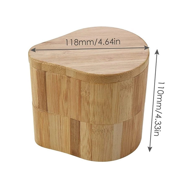 Two Tiered Bamboo Salt Box