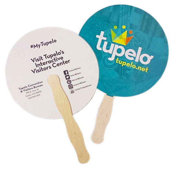 Full Color Round Paper Hand Fan