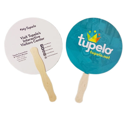 Full Color Round Paper Hand Fan