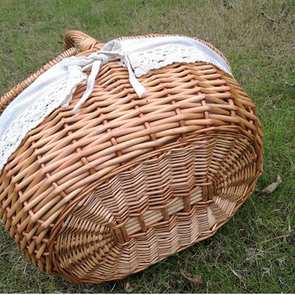 Wicker  Picnic Baskets Woven Willow Basket with Lid handle