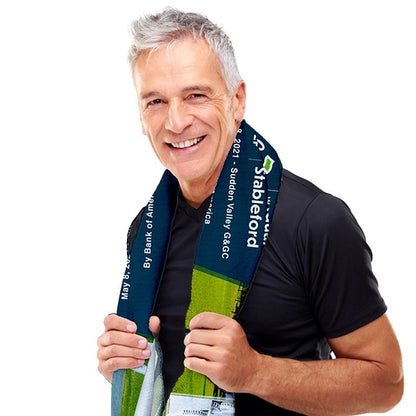 Full Color Sublimation Recycled RPET Cooling Towel - 12" W x