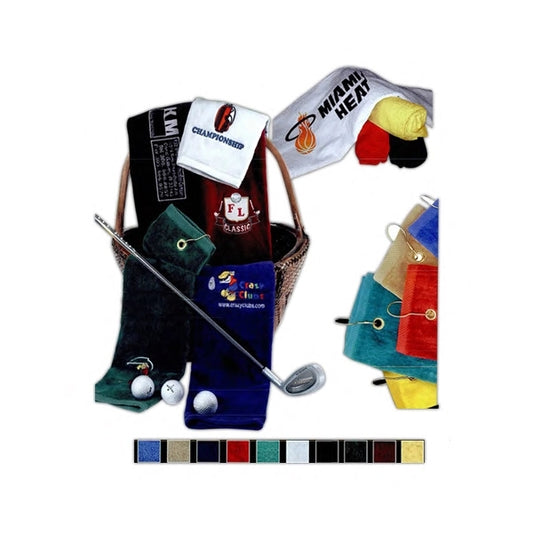 Burgundy 16x25 Golf Towel with Grommet and Hook