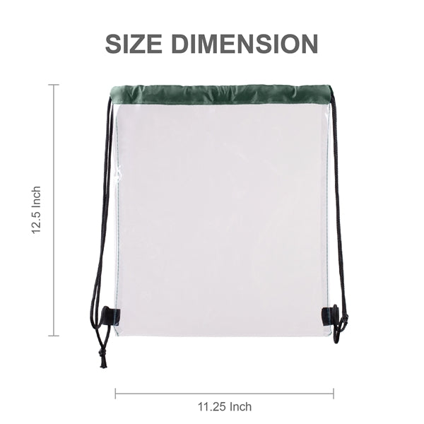 Vinyl Clear Waterproof Stadium Drawstring Gym&Sport Backpack