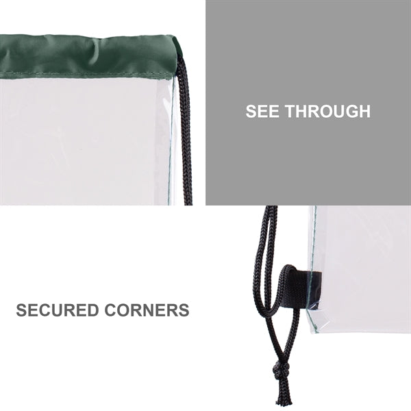 Vinyl Clear Waterproof Stadium Drawstring Gym&Sport Backpack