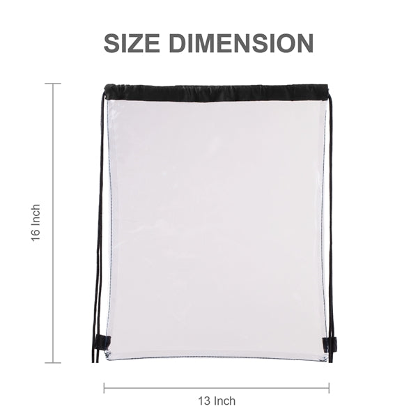 Vinyl Clear Waterproof Stadium Drawstring Gym&Sport Backpack