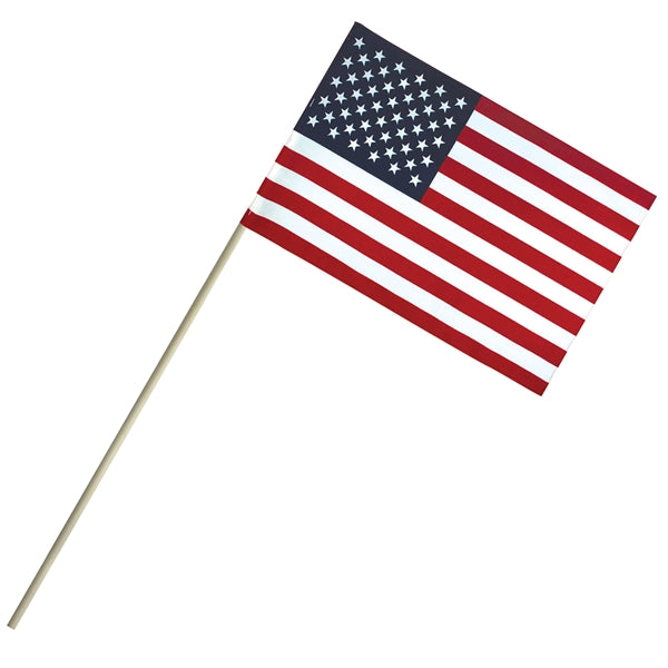 6'' X 9" Economy Cotton U.S. Stick Flag On 18" Dowel