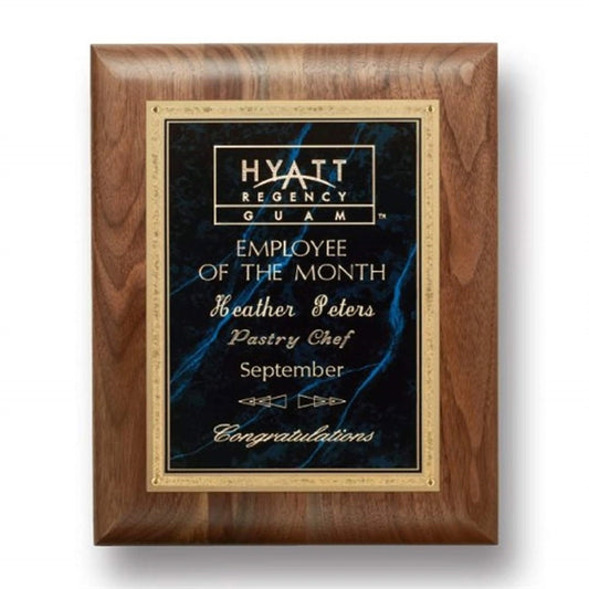 Gemstone Walnut Plaque - Walnut/Lapis