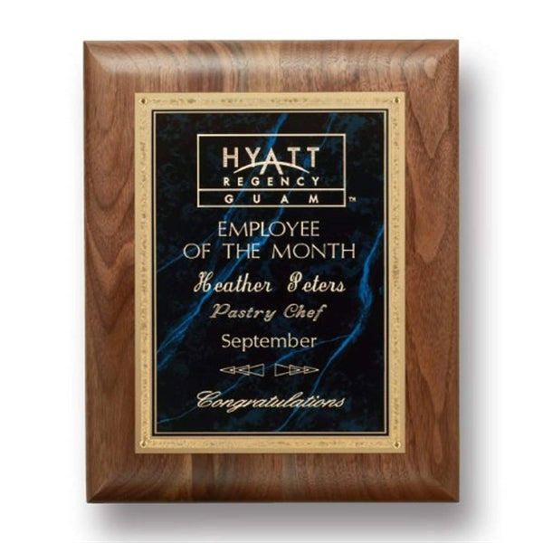 Gemstone Walnut Plaque - Walnut/Lapis