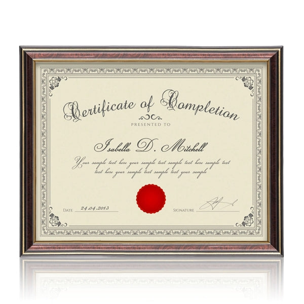 Ellison Certificate Frame - Black/Gold