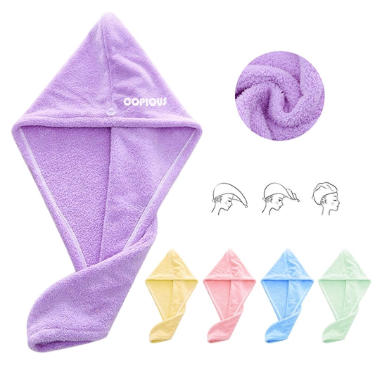 Microfiber Hair Drying Towel w/Button