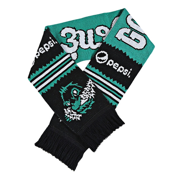 Acrylic Knitted Stadium Sports Scarf With Fringe