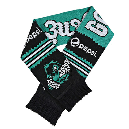 Acrylic Knitted Stadium Sports Scarf With Fringe