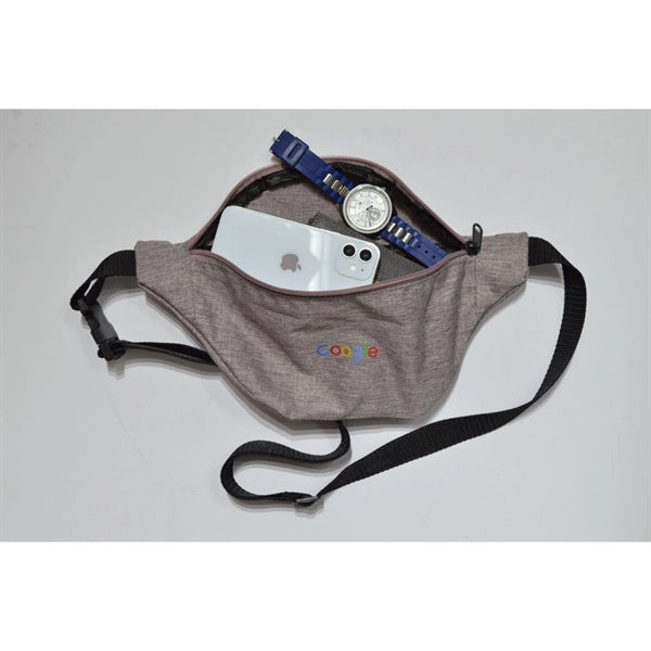 Waterproof 13"W x 6"H Heathered Fanny Packs w/ 1 Zipper