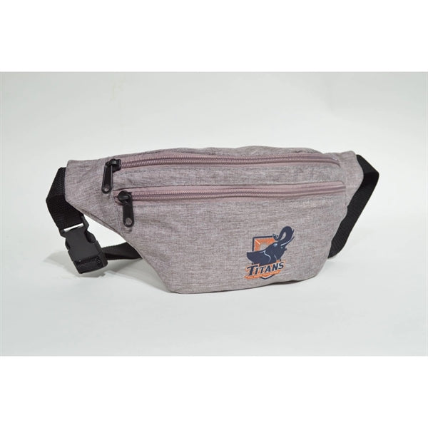 Waterproof 13"W x 6"H Heathered Fanny Packs w/ 3 Zippers