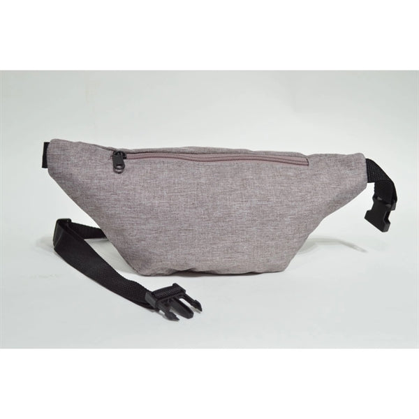 Waterproof 13"W x 6"H Heathered Fanny Packs w/ 3 Zippers
