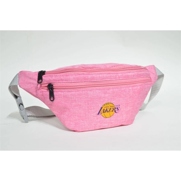Waterproof 13"W x 6"H Heathered Fanny Packs w/ 3 Zippers