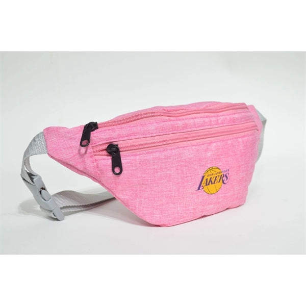 Waterproof 13"W x 6"H Heathered Fanny Packs w/ 3 Zippers