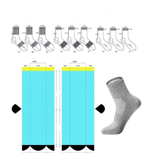 Cushioned below the calf knitted athletic socks, 168 needles