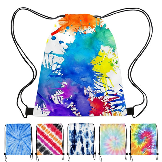 210D Tie Dye Drawstring Backpack