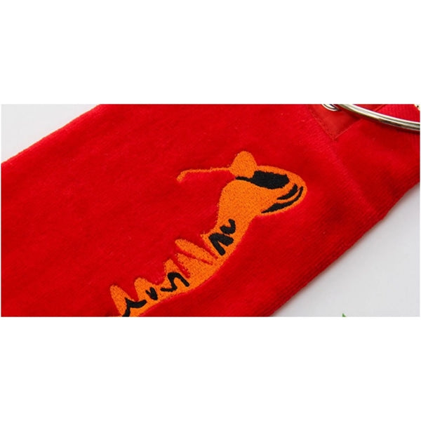 450G 100% Cotton Embroidered Golf Towel w/ Carabiner 15.5 "