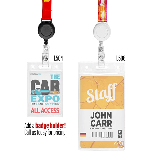 5/8" LA-460 Sublimation Lanyard w/Retractable Badge Holder