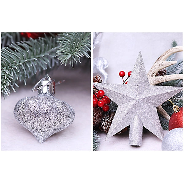 Christmas Ornaments Plating Ball Tree Top Star 18pcs