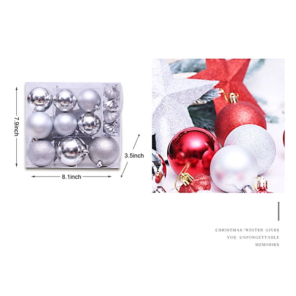Christmas Ornaments Plating Ball Tree Top Star 18pcs