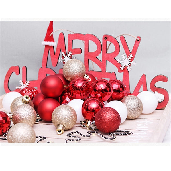Set Of 24 Multicolor Special-Shaped Christmas Balls