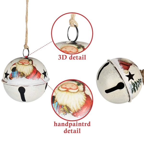 Christmas Tree Ornaments With Burlap Lanyard Bells