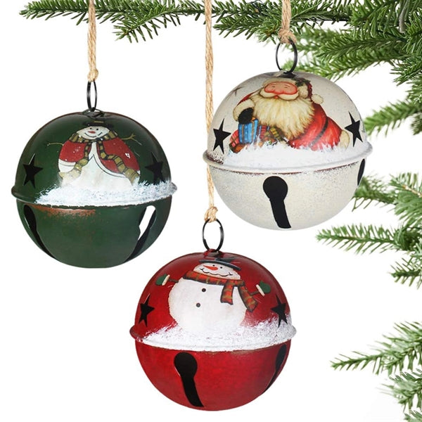 Christmas Tree Ornaments With Burlap Lanyard Bells