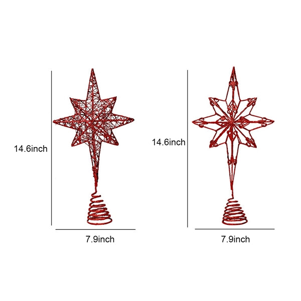 Eight-Pointed Christmas Tree Top Star Hollow Decoration