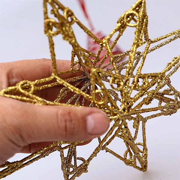 Eight-Pointed Christmas Tree Top Star Hollow Decoration
