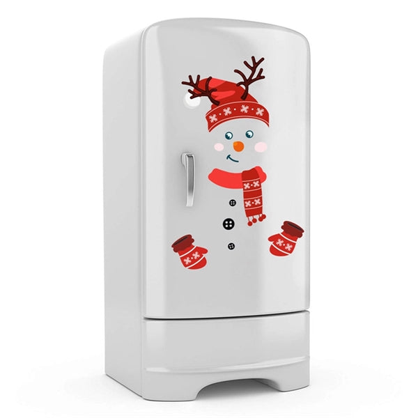 Cartoon Snowman Christmas PVC Refrigerator Sticker