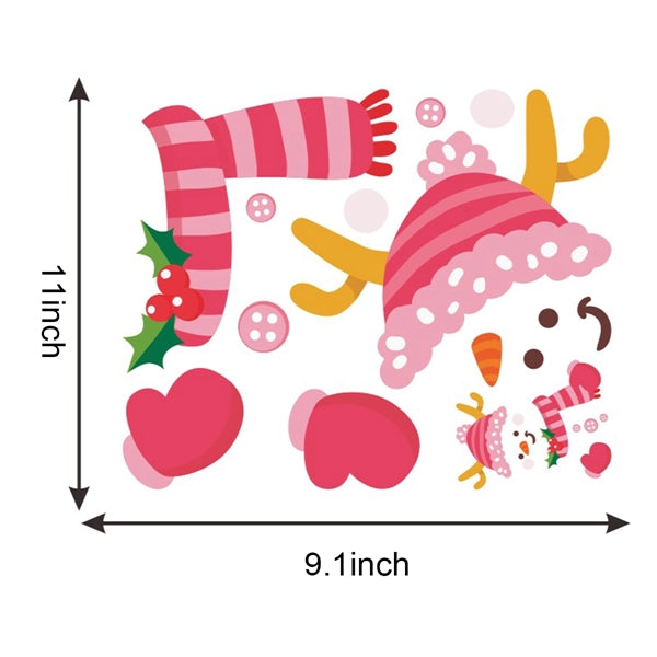 Cartoon Snowman Christmas PVC Refrigerator Sticker