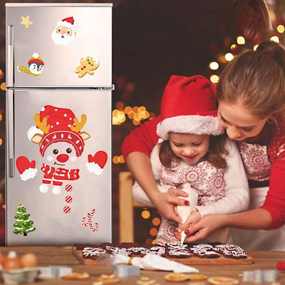 Cartoon Snowman Christmas PVC Refrigerator Sticker